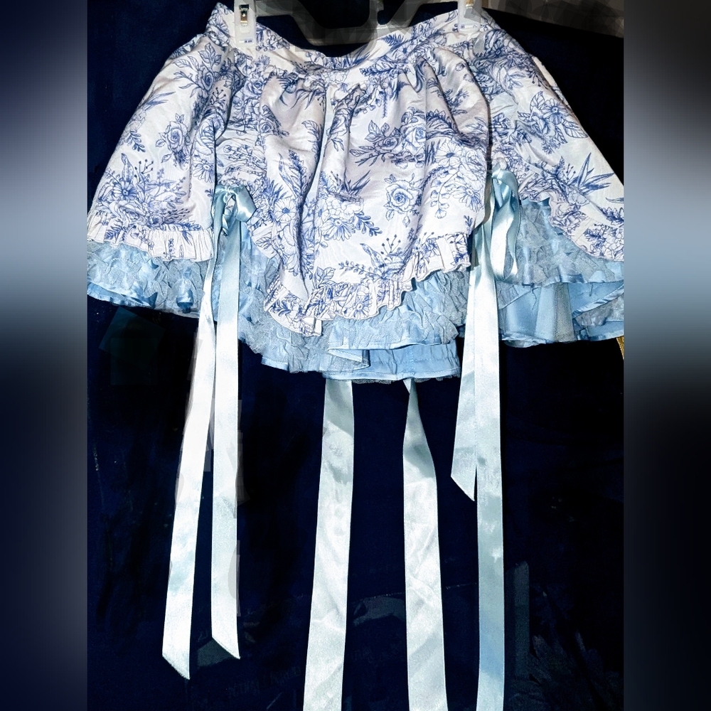NWT Dolls Kill Poetic Justice Blue Floral Mini Skirt By sSugar Thrillz. - Picture 7 of 16